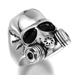 Gas mask signet ring 7 (54.4 mm) / Silver nz