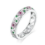 Gemstone flower ring 51.9 mm nz