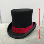 Gentleman style Top hat Red Height 17 cm / S (54 55cm) nz