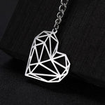 Geometric heart keyring nz