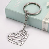 Geometric heart keyring nz