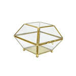 Glass and brass jewellery box Large format: 12 x 10 cm nz