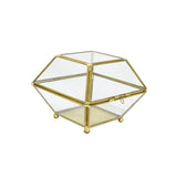 Glass and brass jewellery box Large format: 12 x 10 cm nz