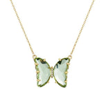 Glass butterfly necklace Green nz