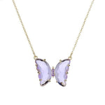 Glass butterfly necklace Lilla nz