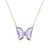 Glass butterfly necklace Lilla nz