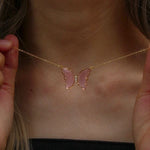 Glass butterfly necklace nz