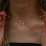 Glass butterfly necklace nz