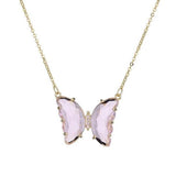 Glass butterfly necklace Purple nz