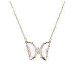 Glass butterfly necklace White nz