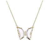 Glass butterfly necklace White nz