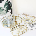 Glass Trinket Box with Gold Finish nz