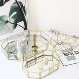 Glass Trinket Box with Gold Finish nz