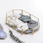 Glass Trinket Box with Gold Finish nz