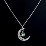 Glow in the dark moon necklace Green nz