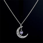 Glow in the dark moon necklace Purple nz