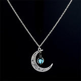 Glow in the dark moon necklace Turquoise nz