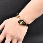 Gold anchor bracelet / 21,5 cm nz