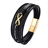 Gold and black infinity bracelet Black / 19 cm nz