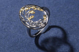 Gold and silver tree of life ring 53 mm nz