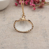 Gold and white shell necklace nz