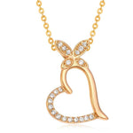 Gold butterfly heart necklace 35 cm nz