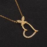 Gold butterfly heart necklace nz