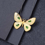 Gold butterfly necklace with diopside nz