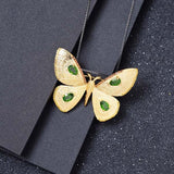 Gold butterfly necklace with diopside nz