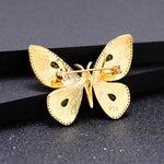 Gold butterfly necklace with diopside nz