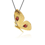 Gold butterfly necklace with garnet nz