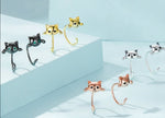 Gold cat earrings nz