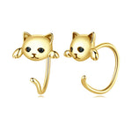 Gold cat earrings nz