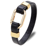 Gold clasp leather bracelet nz