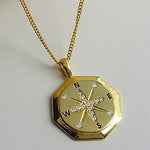 Gold compass necklace nz