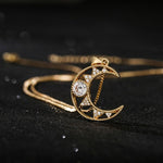 Gold crescent moon necklace nz