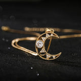 Gold crescent moon necklace nz