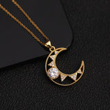 Gold crescent moon necklace nz