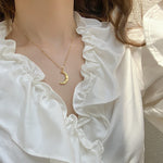 Gold crescent necklace nz