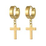 Gold cross earrings Model 1 nz