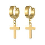 Gold cross earrings Model 1 nz