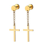 Gold cross earrings Model 3 nz