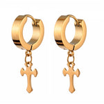 Gold cross earrings Model 5 nz