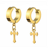 Gold cross earrings Model 6 nz