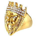 Gold Crown Lion Ring 59.5 mm nz