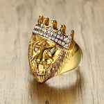 Gold Crown Lion Ring nz