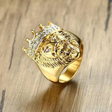 Gold Crown Lion Ring nz
