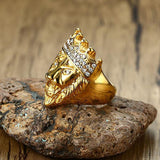 Gold Crown Lion Ring nz