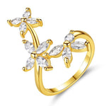 Gold diamond flower ring 51.9 mm nz