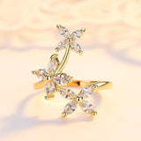 Gold diamond flower ring nz